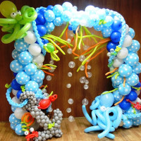 Γιρλάντα βυθός από το σεμινάριο About Balloon Art Αθήνα 2014
