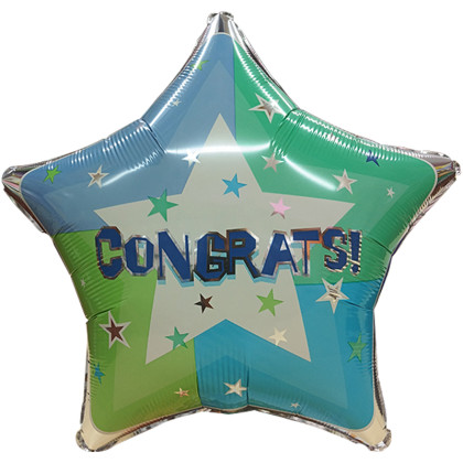 FOIL 17'' ΑΣΤΕΡΙ CONGRATS ΜΕ ΑΣΤΕΡΙΑ Προσφορά!