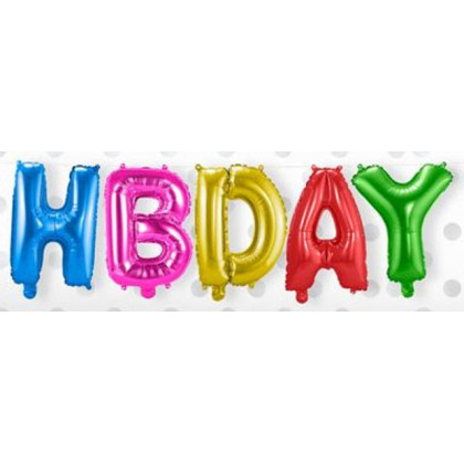 FOIL air filled 14''  HBDAY ΠΟΛΥΧΡΩΜΑ