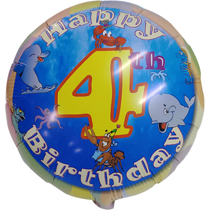 FOIL 18'' Vintage HAPPY 4th BIRTHDAY Προσφορά!