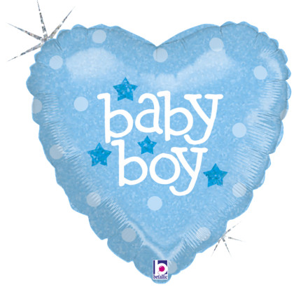 GRABO Mini/S 9'' BABY BOY ΚΑΡΔΙΑ ME GLITTER