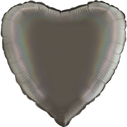 FOIL 18'' ΚΑΡΔΙΑ RAINBOW PLATINUM ΓΚΡΙ