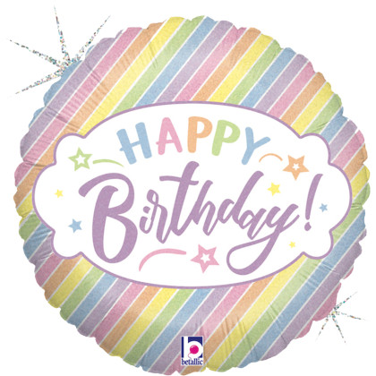 FOIL Mini/S 9'' HAPPY BIRTHDAY PASTEL