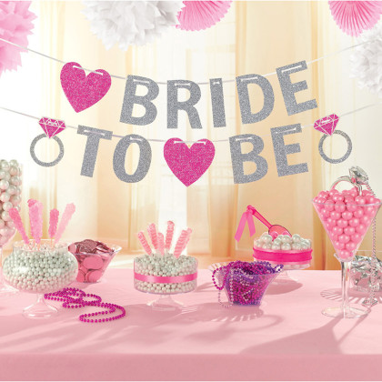 LETTER BANNER GLITTER BRIDE TO BE