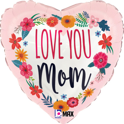 FOIL 9'' ΚΑΡΔΙΑ SATIN LOVE YOU MOM