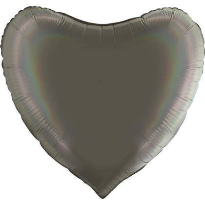 FOIL 36''  ΚΑΡΔΙΑ RAINBOW PLATINUM ΓΚΡΙ