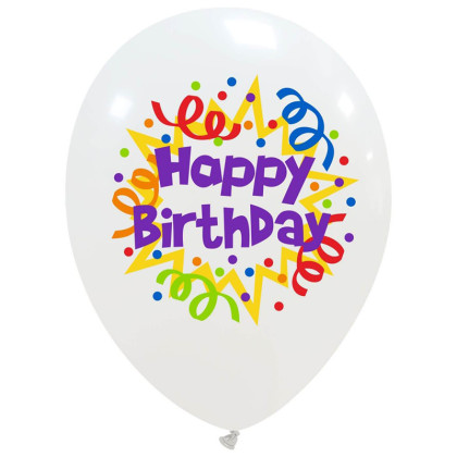 LATEX 12''  HAP. BIRT CONFETTI 25ΤΜΧ