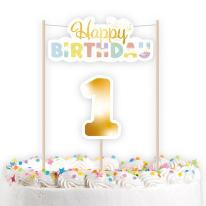 CAKE TOPPER ΤΟΥΡΤΑΣ 1ST BIRTHDAY 1ΤΜΧ