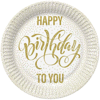 ΠΙΑΤΑ HAPPY BIRTHDAY GOLD DOTS 8ΤΜΧ