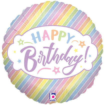 FOIL 18'' HAPPY BIRTHDAY PASTEL