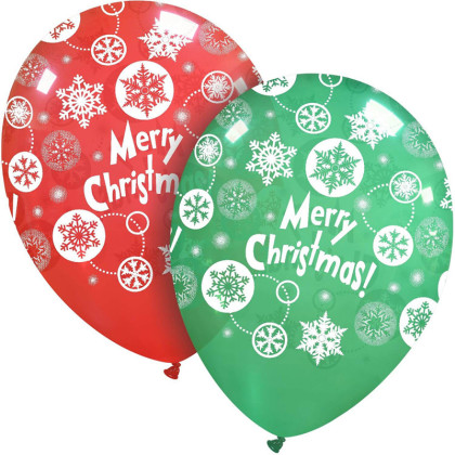 LATEX 12'' ΤΥΠΩΜΕΝΟ CHRISTMAS ΧΙΟΝΟΝΙΦΑΔΕΣ 6ΤΕΜ