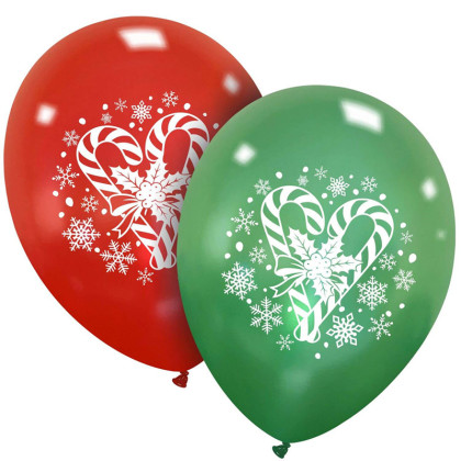 LATEX 12' ΤΥΠΩΜΕΝΟ XMAS ΜΠΑΣΤΟΥΝΙ μεταλλικά 6ΤΕΜ