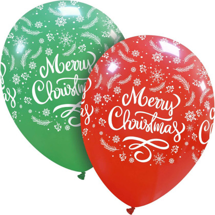 LATEX 12'' ΤΥΠΩΜΕΝΟ MERRY CHRISTMAS 6ΤΕΜ