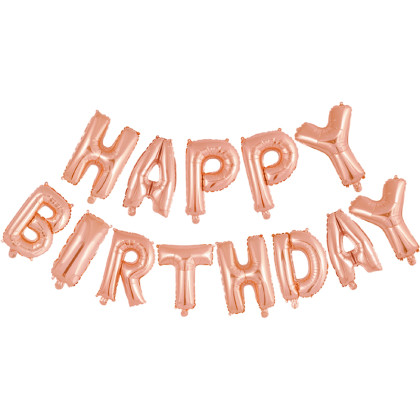 FOIL air filled HAPPY BIRTHDAY ROSE GOLD
