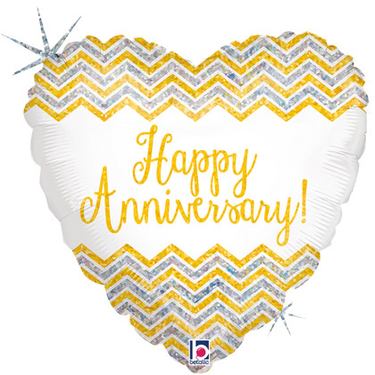 FOIL 18'' ΚΑΡΔΙΑ ANNIVERSARY ΧΡΥΣΟ ΑΣΗΜΙ