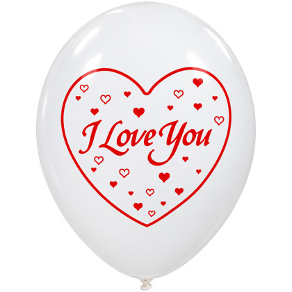 LATEX 13'' ΤΥΠΩΜΕΝΑ I LOVE YOU ΚΑΡΔΙΕΣ 25ΤΕΜ