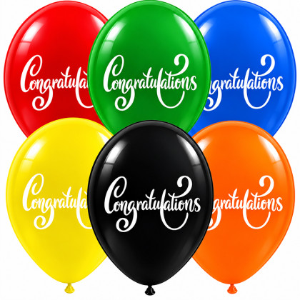  LATEX 13'' ΤΥΠΩΜΕΝO CONGRATULATIONS 6ΤΕΜ